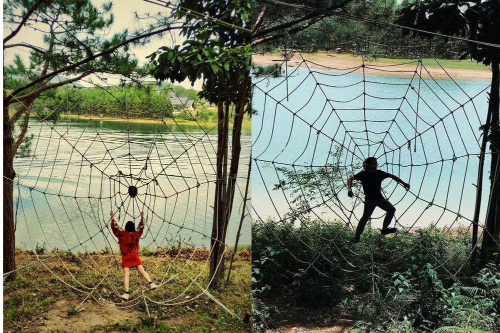 Nằm thư giãn trên mạng nhện giữa thiên nhiên xanh mát mang đến trải nghiệm mới lạ và thú vị